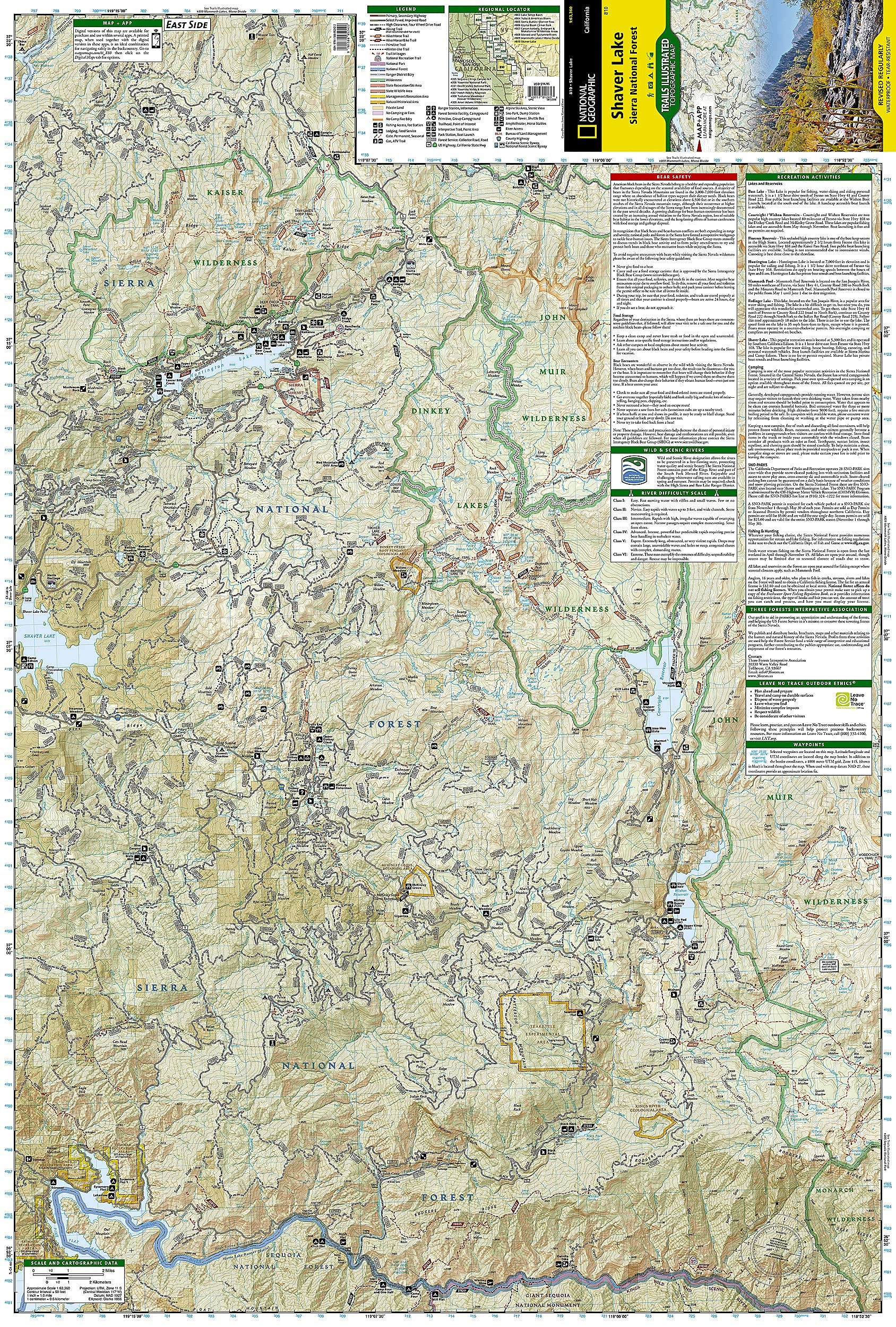 Shaver Lake [Sierra National Forest] (National Geographic Trails Illustrated Map) (National Geographic Trails Illustrated Map, 810)