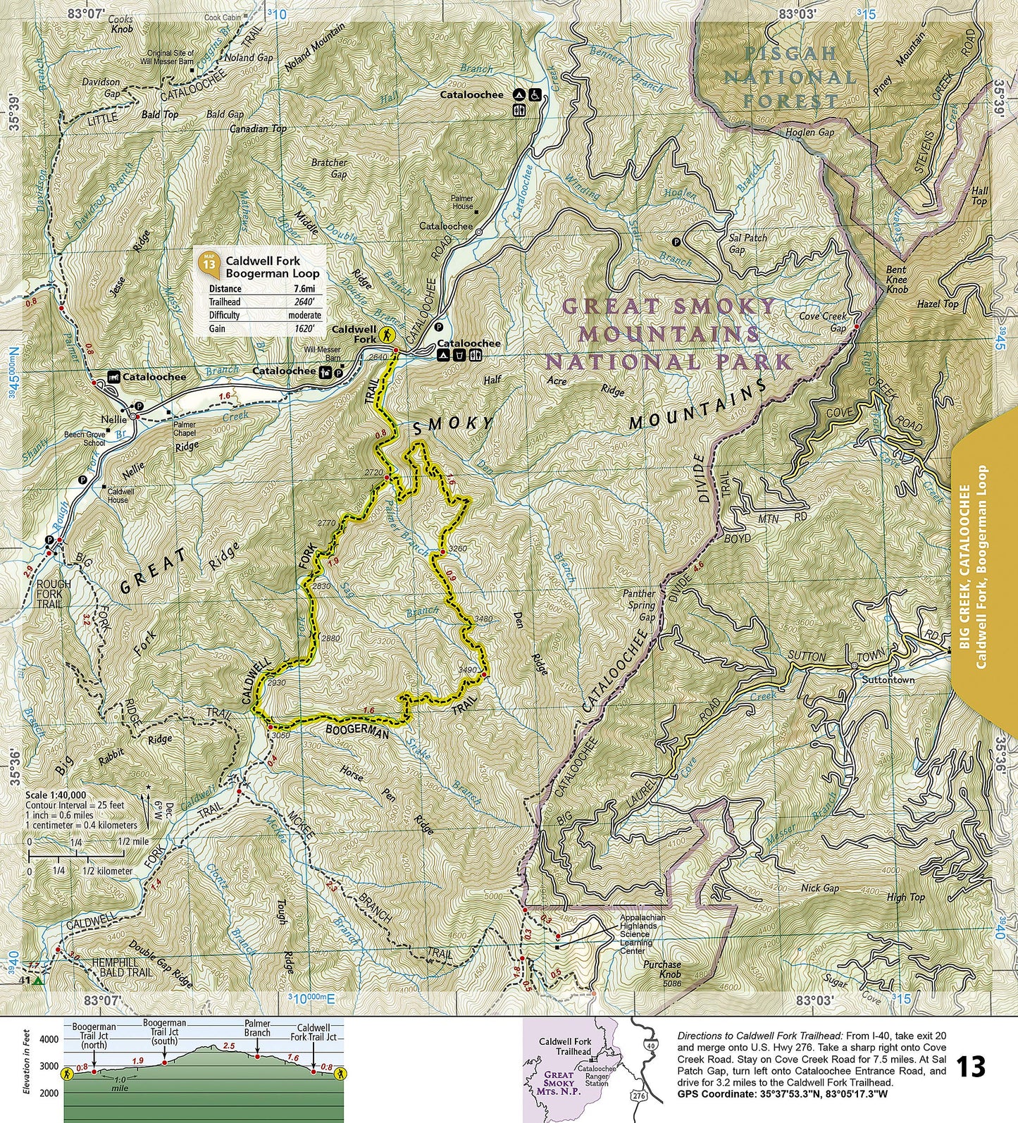 Great Smoky Mountains National Park Day Hikes Map (National Geographic Topographic Map Guide, 1702)