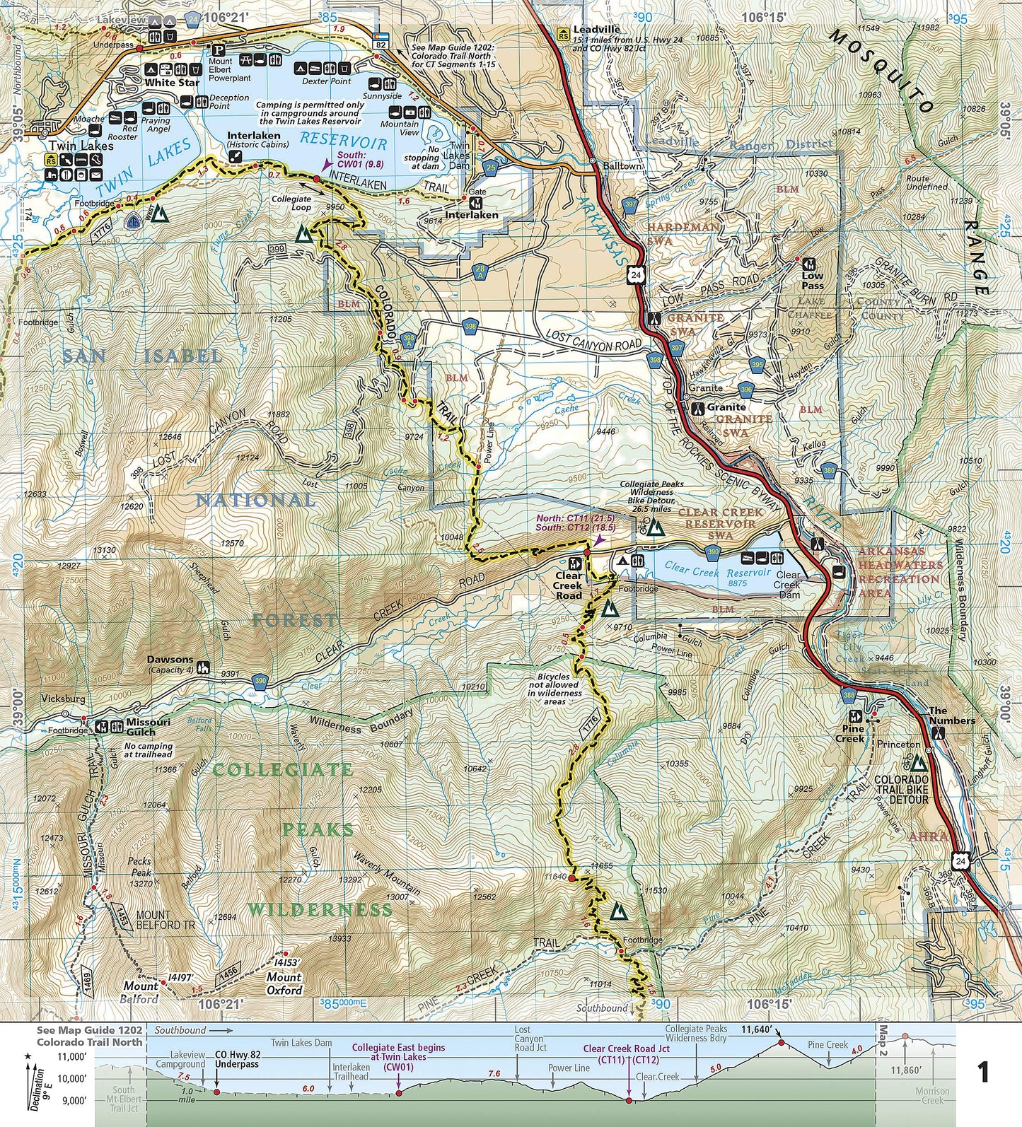 Colorado Trail, Collegiate Loop Map (National Geographic Topographic Map Guide, 1203)