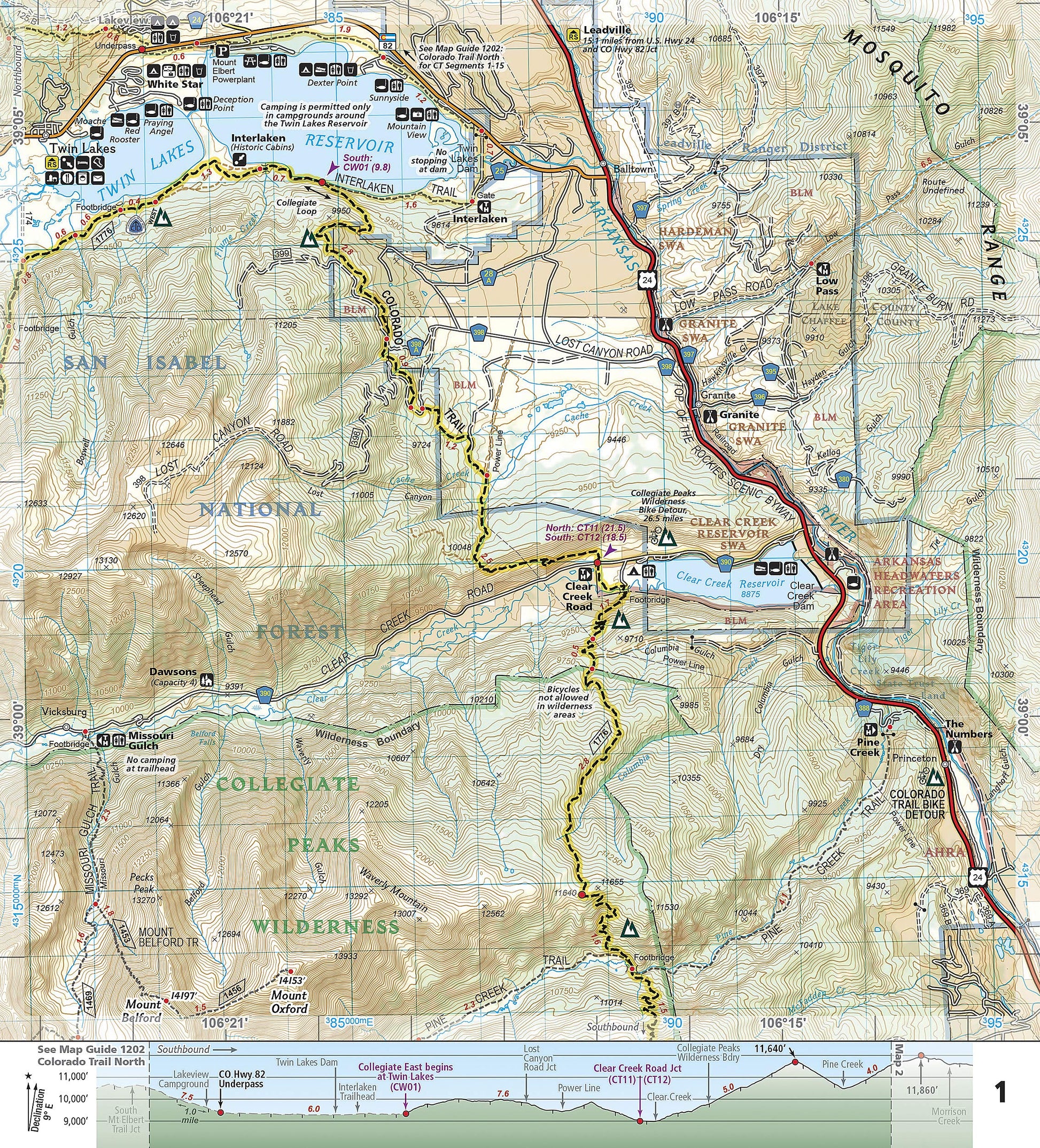 Colorado Trail, Collegiate Loop Map (National Geographic Topographic Map Guide, 1203)
