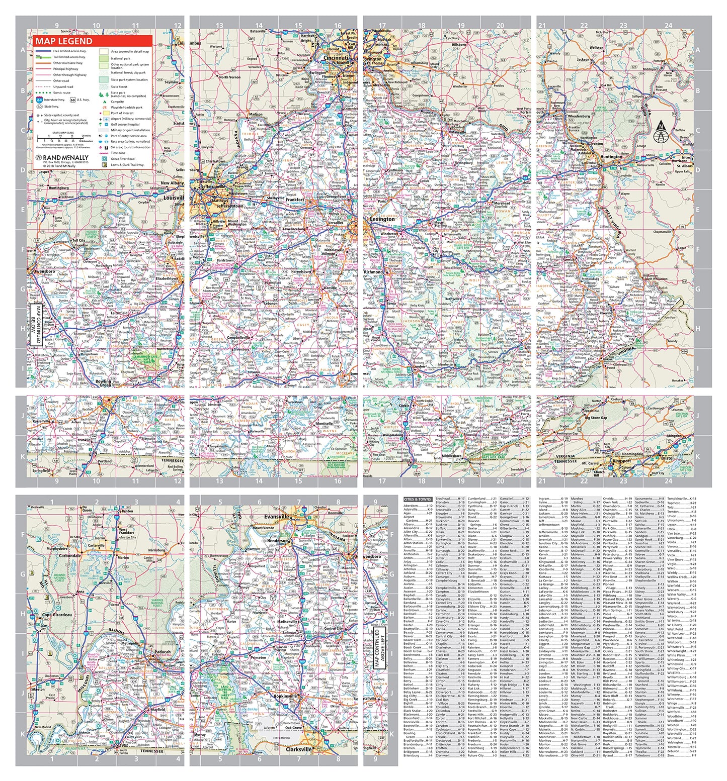 Rand McNally Easy to Fold: Kentucky State Laminated Map