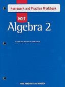 Holt Algebra 2 Homework and Practice Workbook
