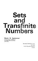 Sets and Transfinite Numbers