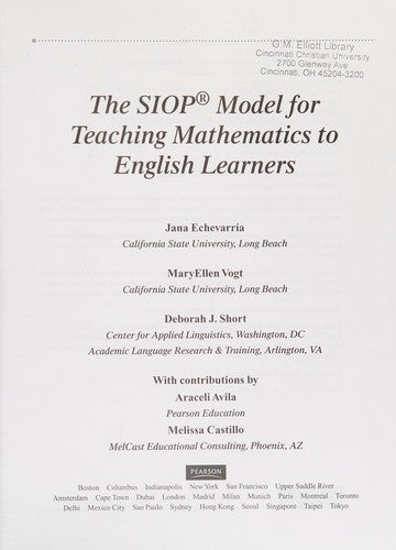 SIOP Model for Teaching Mathematics to English Learners, The